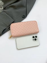 Textured PU Leather Wallet in White Black or Pink Woven Pattern Wallets