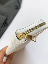 Textured PU Leather Wallet in White Black or Pink Woven Pattern Wallets