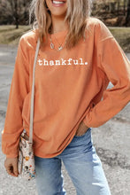 THANKFUL Round Neck Long Sleeve Sweatshirt Woman Sweatshirts