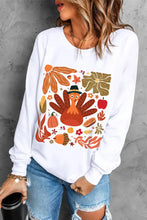 Graphic Round Neck Long Sleeve Sweatshirt Woman Sweatshirts