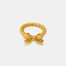 Titanium Steel Bow Ring with 18K Gold and Platinum Plating Gold Fashion Jewelry