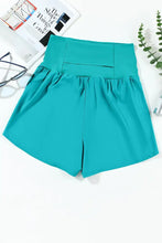 Turquoise Athletic Shorts with Phone Pocket High Waisted Swim Bottoms Swim Bottoms