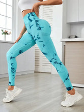 Turquoise Marble Tie Dye Leggings for Women Woman Leggings