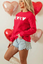 Valentine’s Day XOXO Round Neck Drop Shoulder Sweatshirt Woman Sweatshirts