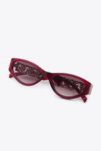 White Cat Eye Sunglasses with Gold Chain Detail and UV400 Protection Sunglasses