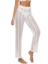 White Crochet Beach Pants with Moderate Stretch Swim Bottoms