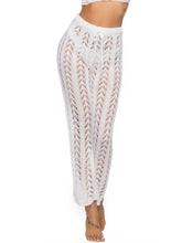 White Crochet Beach Pants with Moderate Stretch Swim Bottoms