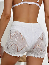 White Crochet Knit Beach Shorts Swim Bottoms Swim Bottoms