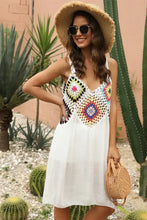 White Crochet Trim Sundress Cover Up for Women Swimwear Cover-Ups