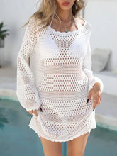 White Crocheted Swimsuit Cover Up Dress for Women White Swimwear Cover-Ups