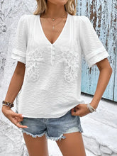 White Floral Embroidered Viscose Blend Blouse for Women Woman T Shirts