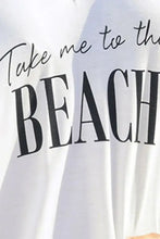 White Fringe Beach Cover Up Shirt with Take Me to the Beach Text Swimwear Cover-Ups