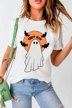 White Halloween Ghost Graphic T-Shirt for Women Woman T Shirts
