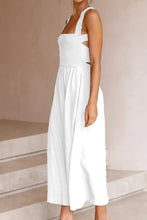 White Halter Backless Smocked Midi Dress Casual Dresses