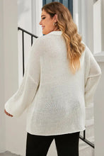 White Knit Cardigan Long Sleeve Pullover Sweater for Women Sweater Pullovers
