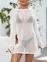 White Knit Swimsuit Cover Up for Women Swimwear Cover-Ups