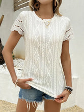White Lace Knit Top for Women Woman T Shirts