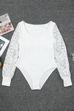 White Lace Sleeve Bodysuit for Women with Long Sleeve Length Woman Bodysuits