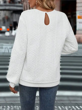 White Lace Trim Cable Knit Sweater with Semi Sheer Long Sleeve Length Woman T Shirts