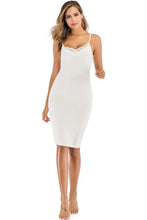 White Lace Trim Cotton Slip Dress Stretchy Camisole Dresses