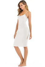 White Lace Trim Cotton Slip Dress Stretchy Camisole Dresses