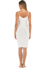 White Lace Trim Cotton Slip Dress Stretchy Camisole Dresses