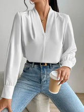 White Long-Sleeve Blouse for Women 100 Percent Polyester White Woman T Shirts