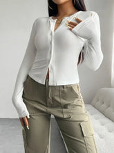 White Long Sleeve Button-Up Shirt for Women White Woman T Shirts