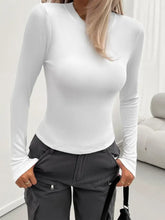 White Long Sleeve Fitted T Shirt for Women White Woman T Shirts