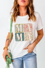 White Mama Floral Graphic Tee for Women White Woman T Shirts