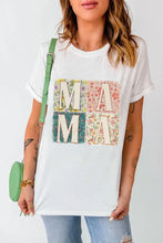 White Mama Floral Graphic Tee for Women Woman T Shirts