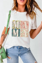 White Mama Floral Graphic Tee with Distressed Jeans and Green Bag