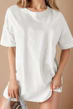 White Oversized T-Shirt Dress for Women in Cotton Blend White Woman T Shirts