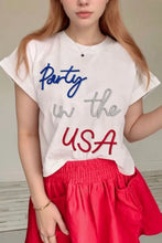 White Party in the USA Cotton T Shirt for Women White Woman T Shirts