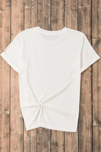 White pumpkin graphic rolled sleeve t-shirt for women