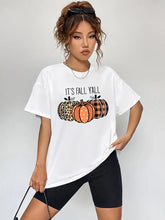 White Pumpkin Graphic T Shirt for Women Oversized Short Sleeve White Woman T Shirts