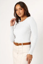 White Ribbed Long Sleeve Top for Women Woman T Shirts