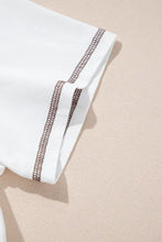 White Rodeo Horseshoe Embroidered Pocket T Shirt for Women Woman T Shirts