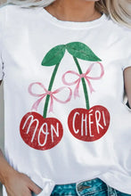 Cherry Round Neck Short Sleeve T-Shirt Woman T Shirts