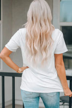 Letter Graphic Round Neck Tee Woman T Shirts