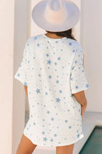White Star Pattern Oversized T-Shirt Dress for Women Woman T Shirts