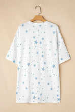 White Star Pattern Oversized T-Shirt Dress for Women Woman T Shirts