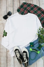 Sequin Lucky Clover Long Sleeve Sweatshirt Woman Sweatshirts