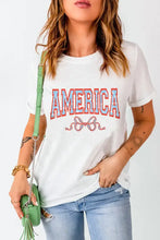 White T Shirt with America Graphic for Women Woman T Shirts