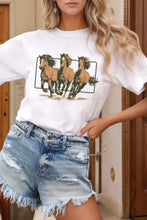 White T-Shirt with Horse Graphic for Women White Woman T Shirts