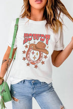 White T-Shirt with Howdy Cowboy Graphic for Women Woman T Shirts