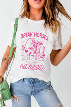 White T-Shirt with Pink Cowboy Graphic for Women Woman T Shirts