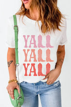 White T-Shirt with Yall and Cowboy Boot Graphic Woman T Shirts