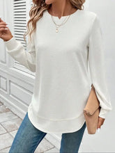 White Textured Long Sleeve Top for Women White Woman T Shirts