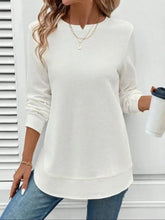White Textured Long Sleeve Top for Women Woman T Shirts